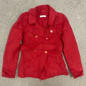 MaxMara Red Wool Angora Blend peacoat size 4